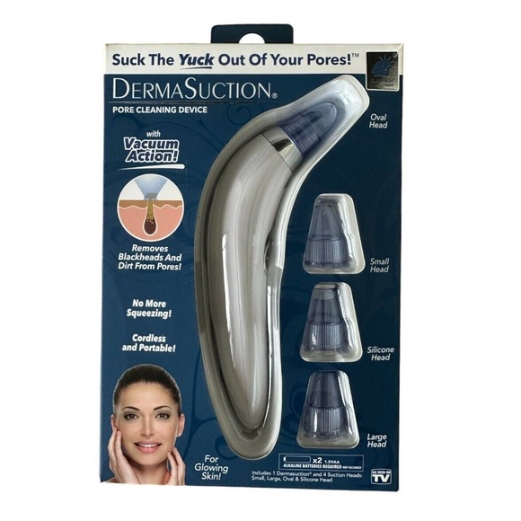DermaSuction Facial Pore Vacuum, Blackhead Extractor Cleans Pores Gently - Picture 1 of 2